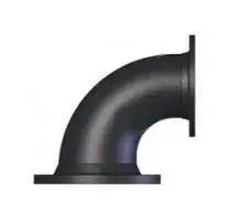10" X 8" Black Cast Iron Flanged Reducing Elbow by Napac, Inc
