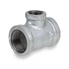 1/2" X 1/4" X 1/2" MI Reducer Tee Galvanized Import by Smith-Cooper Intl