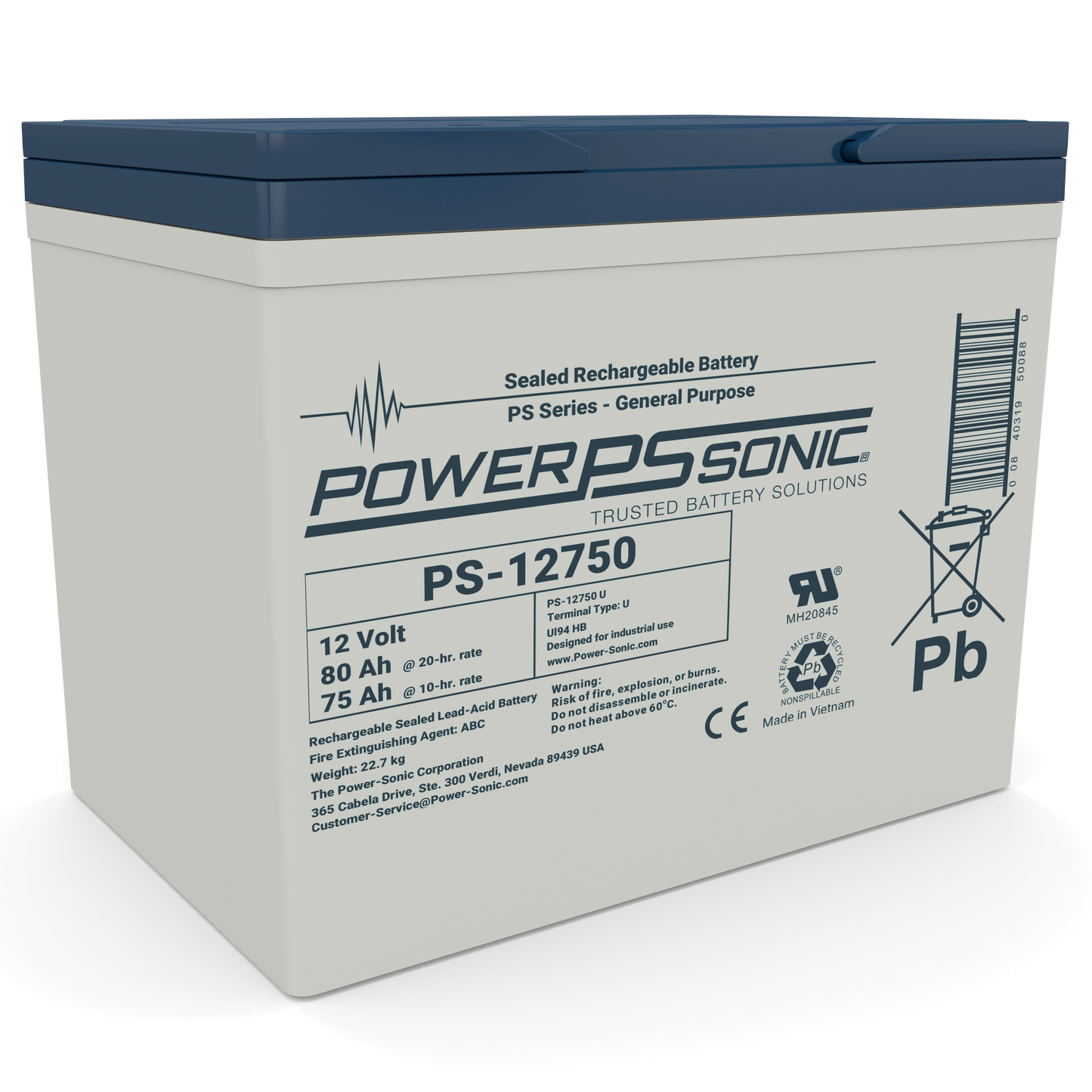 Power Sonic PS-12750 U 12V 75.0AH Univ