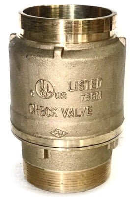2" Grooved X Grooved Brass Check Valve For Fire Systems - Fire Protection Parts