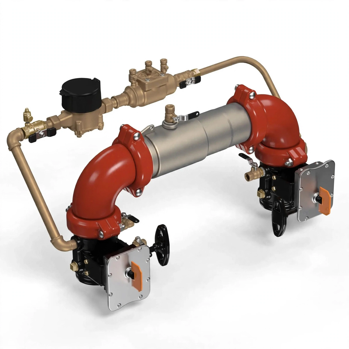2" Ames Double Check Detector Backflow Preventor Valve Grooved