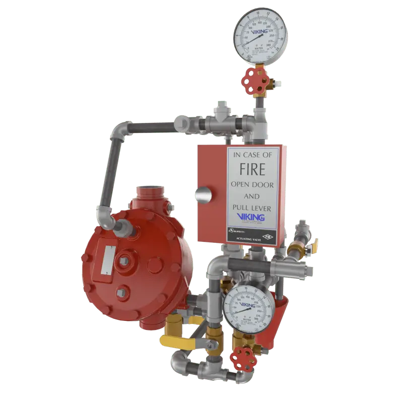 3" PRE-TRIMMED DELUGE F-1 GROOVE x GROOVE VERTICAL Sprinklers Viking Fire Protection Parts 3 Pre-Trimming Deluge F-1 Groove Vertical System
