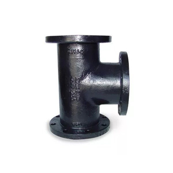 4" Black Cast Iron Flanged Tee for Fire Protection - Fire Protection Parts