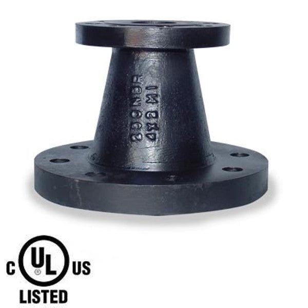 8" X 4" Black Cast Iron Flanged Reducer for Fire Safety - Fire Protection Parts