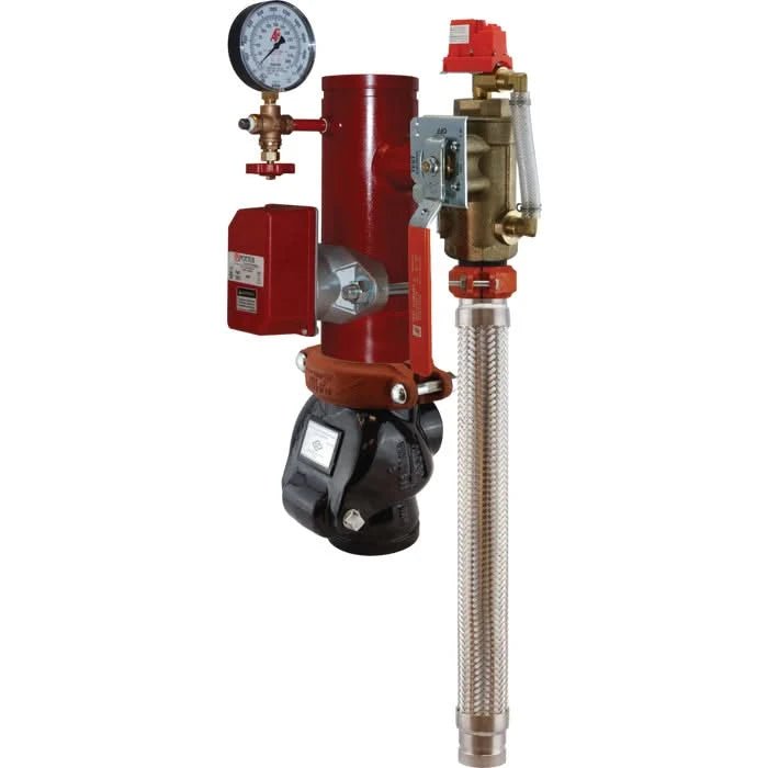 a red and black valve with a gauge attached to it