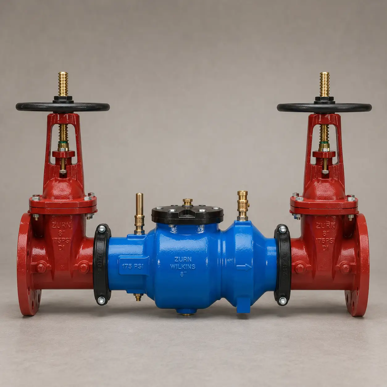 8" Dbl Detector Asy W/Os&Y Fxg by Zurn Wilkins