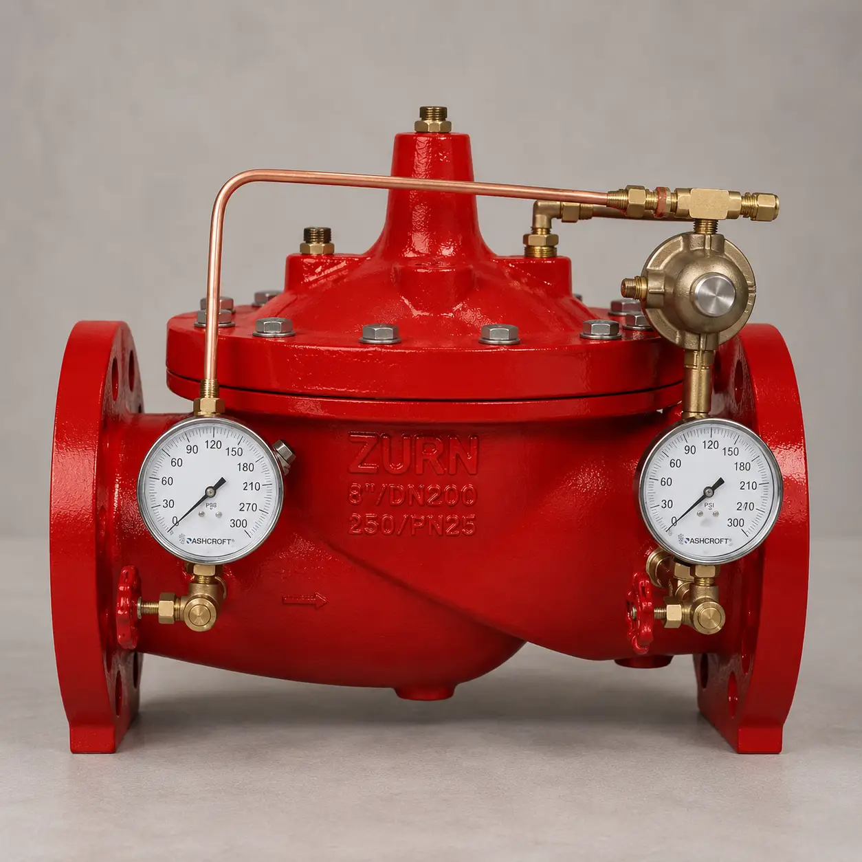 8" Red Pressure Det W/Grv Bfv by Zurn Wilkins