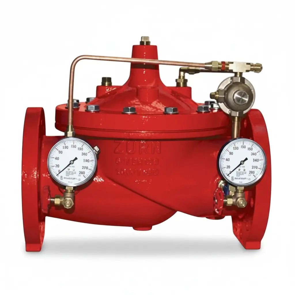 8" Red Pressure Det W/Grv Bfv by Zurn Wilkins