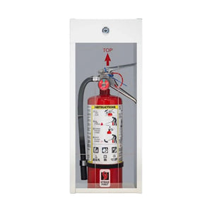 Fire Extinguisher Cabinet 5 lb White Durable Design by Strike First Corporation