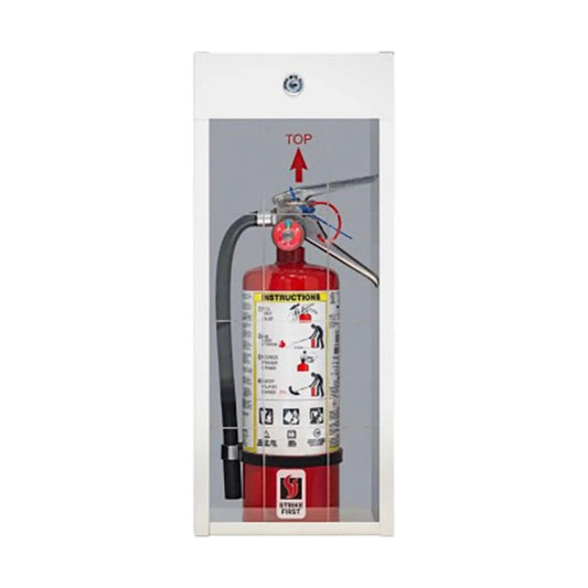 Fire Extinguisher Cabinet 5 lb White Durable Design by Strike First Corporation