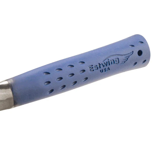 Estwing E3-13P 13oz Lightweight Rock Pick w/ Blue Vinyl Shock Reduction Grip (Smooth Face)