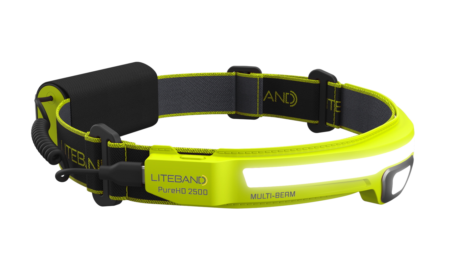 PRO 2500 Lumen PureHD™ Multi-Beam Rechargeable Headlamp by Liteband