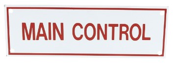 MAIN CONTROL SIGN - Fire Protection Parts