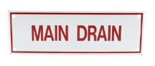 MAIN DRAIN SIGN - Fire Protection Parts