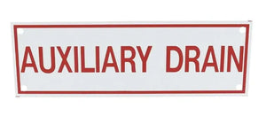 Auxiliary Drain Sign for Safety and Compliance 6" x 2" Accessories Fire Protection Products Inc Fire Protection Parts Auxiliary Drain Sign 6x2 Safety Compliance - Viking