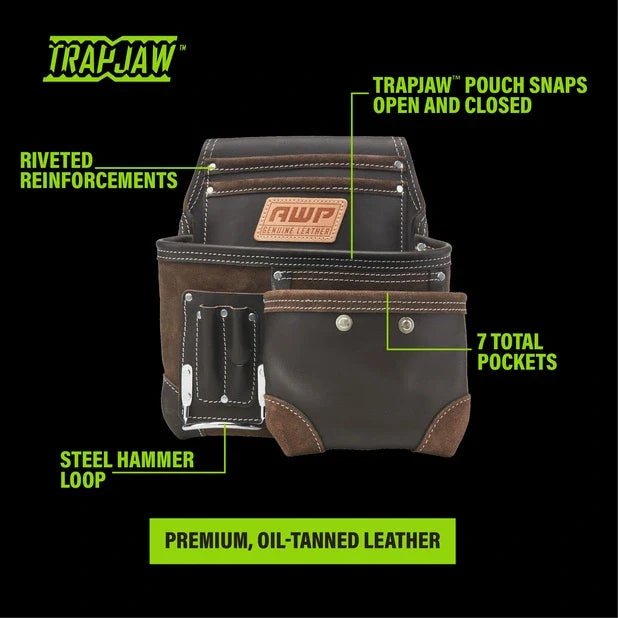 AWP 1L - 995 - 2 TrapJaw Oil Tanned Leather Tool Pouch - Fire Protection Parts