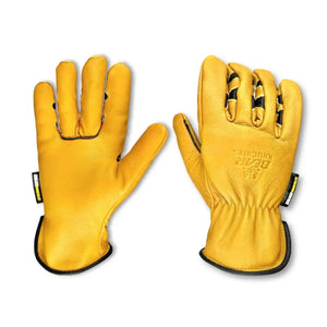 Bushwacker HD361 Heavy Duty Buffalo Leather Driver Gloves with Double Wedge Design Work Bear Knuckles Fire Protection Parts Bushwacker Heavy Duty Buffalo Leather Driver Gloves