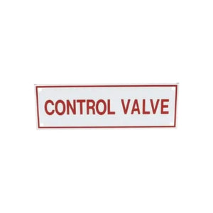 Control Valve Sign 6" X 2" For Safety And Compliance