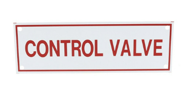 CONTROL VALVE SIGN (6X2) - Fire Protection Parts