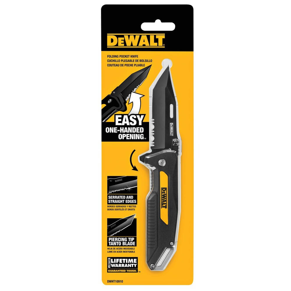 DEWALT DWHT10910 Pocket Knife with Ball - Bearing Assist - Fire Protection Parts