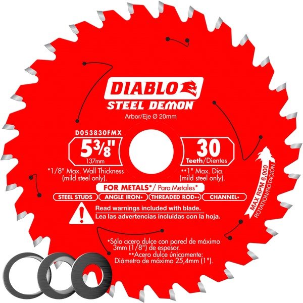 Diablo D053830FMX 5‑3/8 in. x 30 Tooth Steel Demon Carbide - Tipped Saw Blade for Metal - Fire Protection Parts