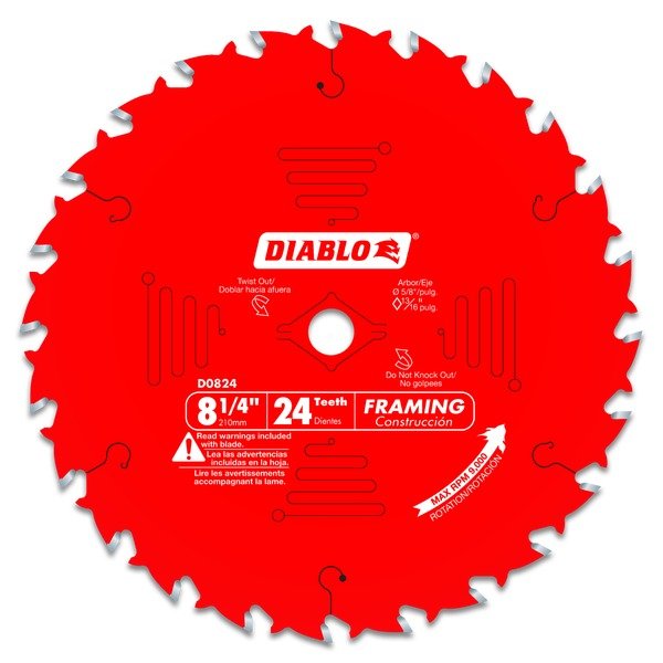 Diablo D0824X 8 - 1/4 in. x 24 Tooth Framing Saw Blade - Fire Protection Parts