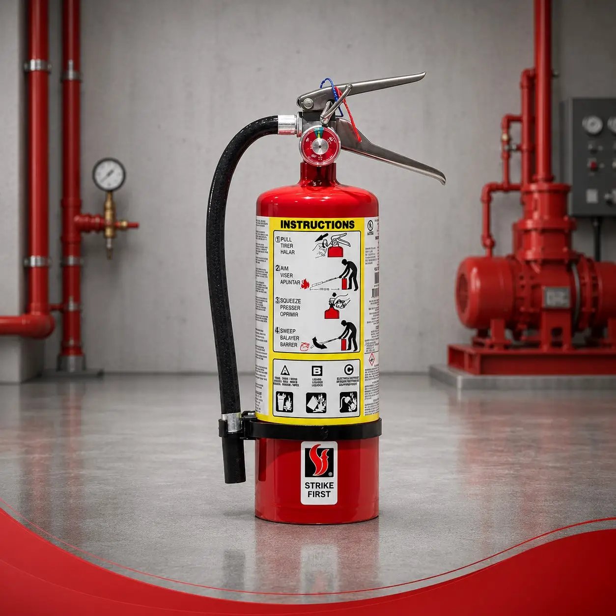 5LB ABC 3A10BC Fire Extinguisher With Wall Hook by Strike First Corporation