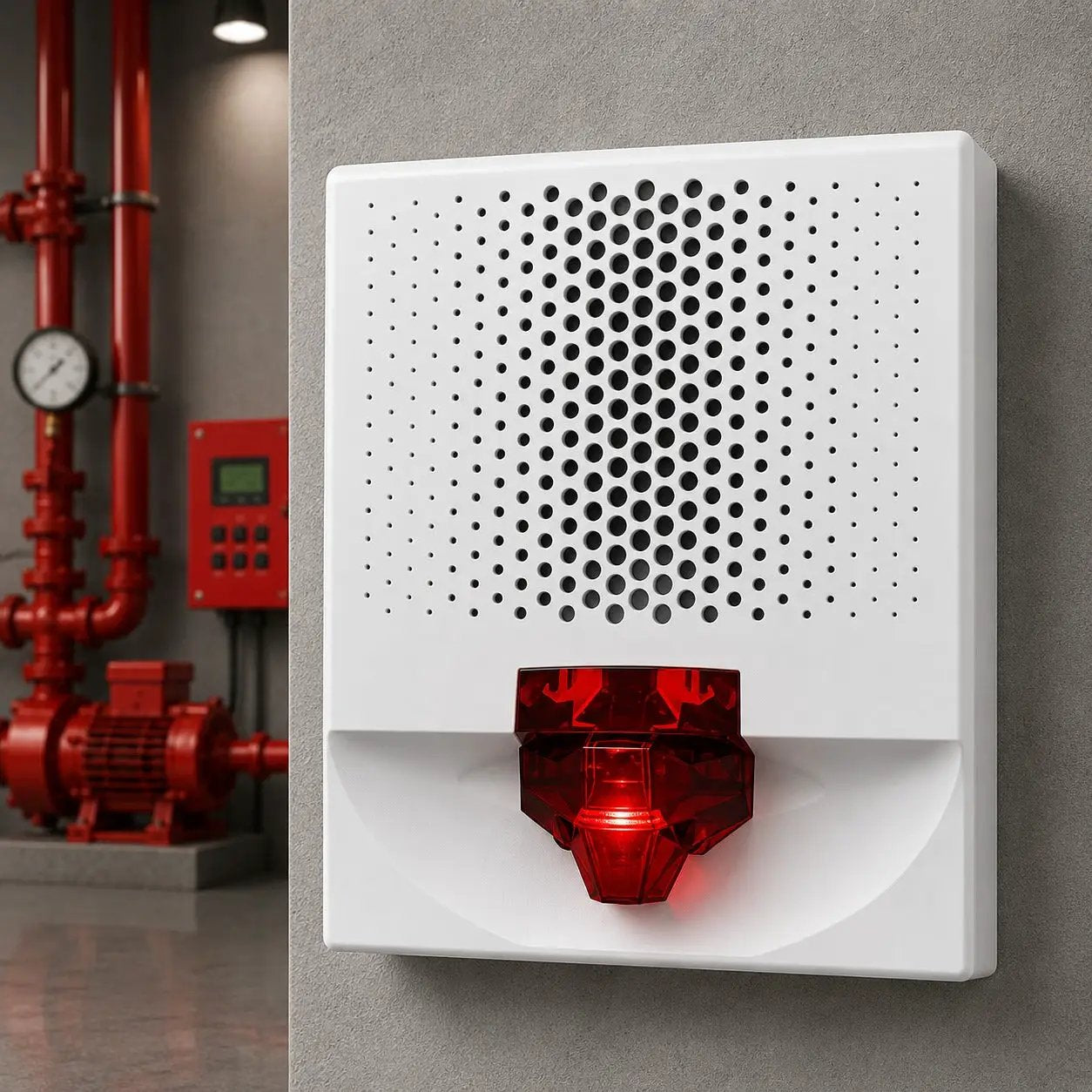 Kidde Speaker-Strobe Fire Alarm with High-Visibility Red Lens