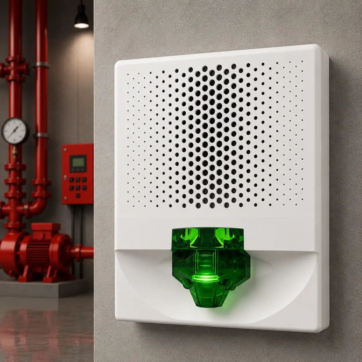 Kidde Speaker-Strobe with Green Lens for Fire Safety Alerts by Kidde