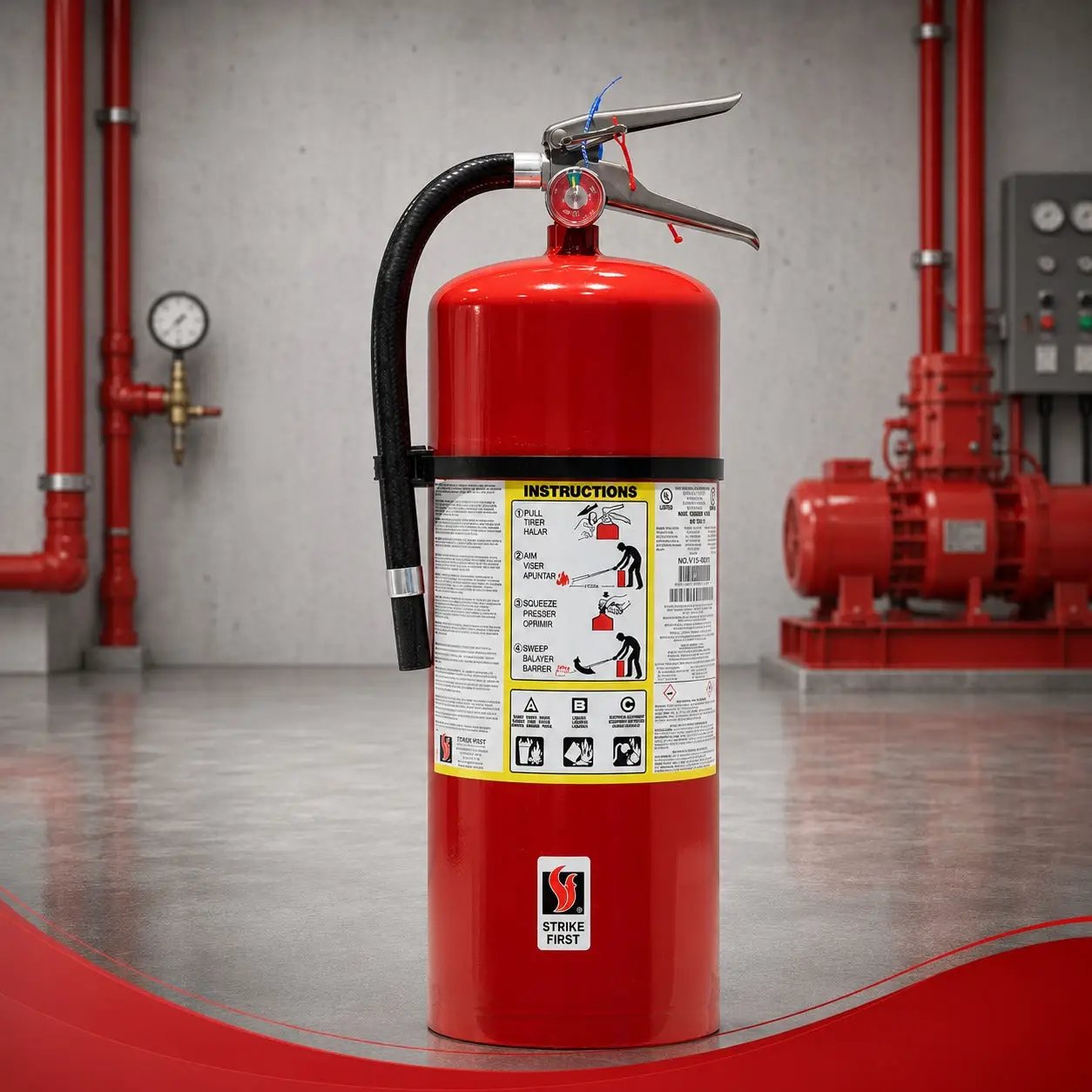 20 LB ABC 10A120BC Fire Extinguisher With Bracket by Strike First Corporation