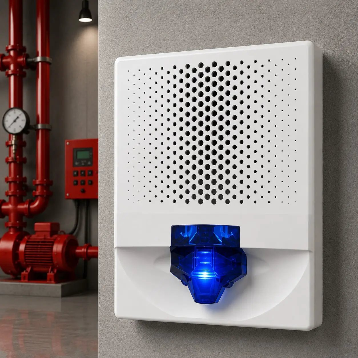 Kidde Speaker-Strobe White Alert Blue Lens UL/FM Approved by Kidde