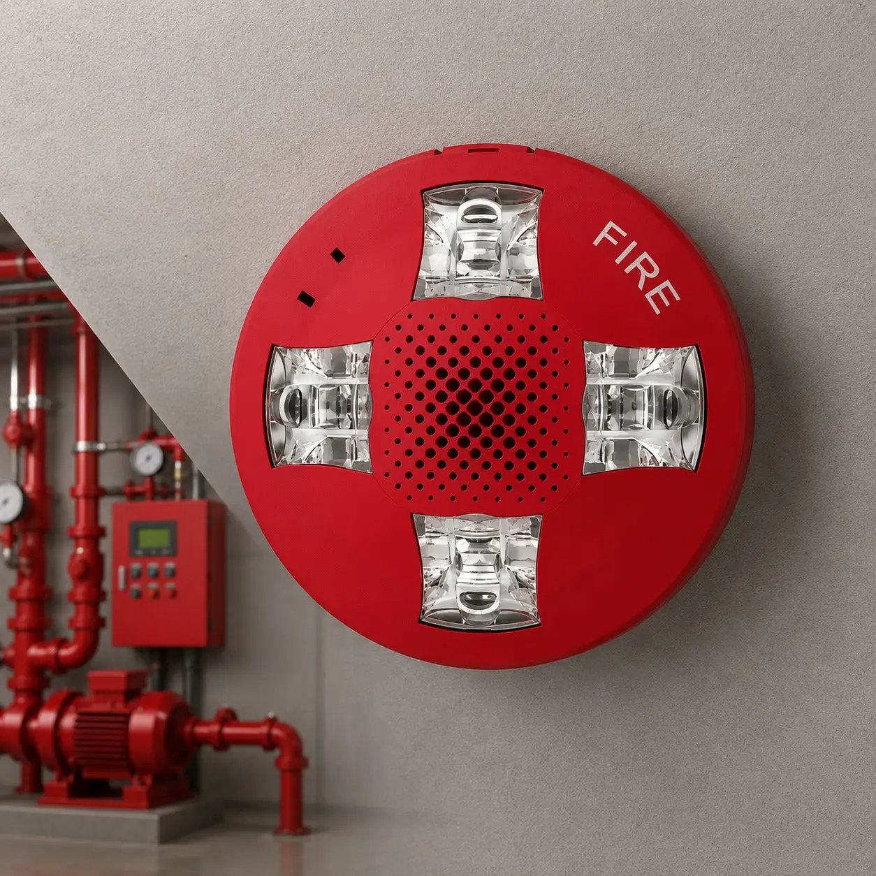 Kidde Ceiling Horn Fire Alarm with Room Wiring Plate for Contractor Safety by Kidde