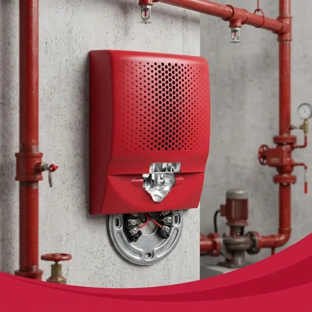 Kidde Wall Speaker Red No Marking with Wiring Plate for Safety by Kidde