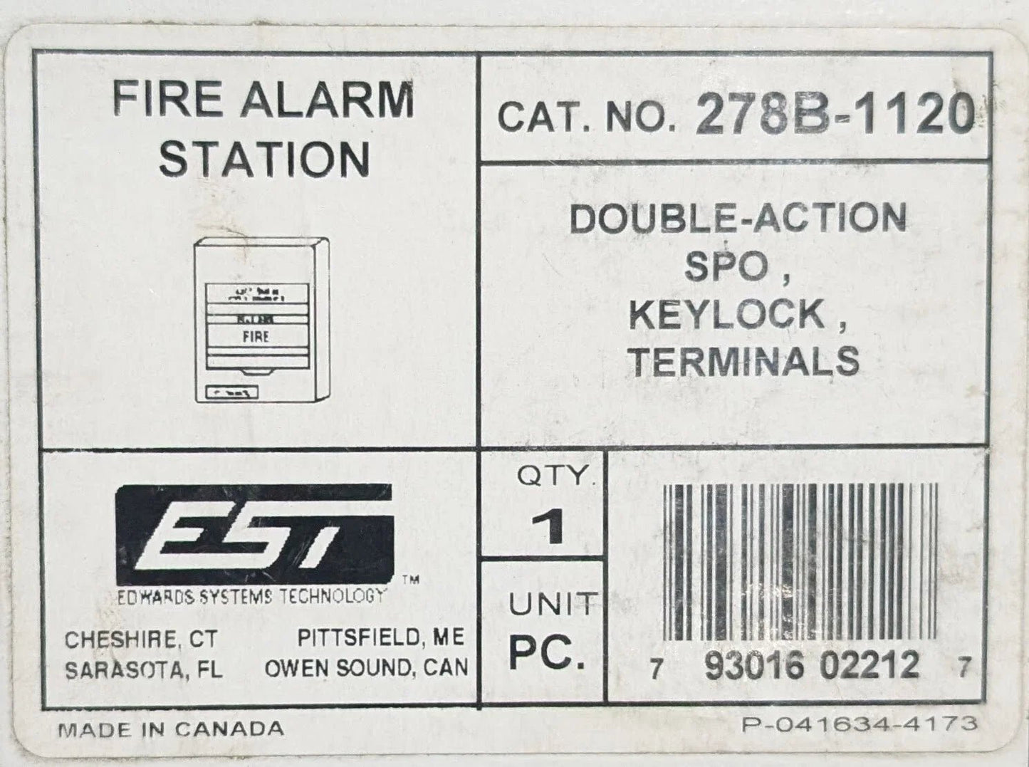 Edwards 278B - 1120 Pull Station - Fire Protection Parts