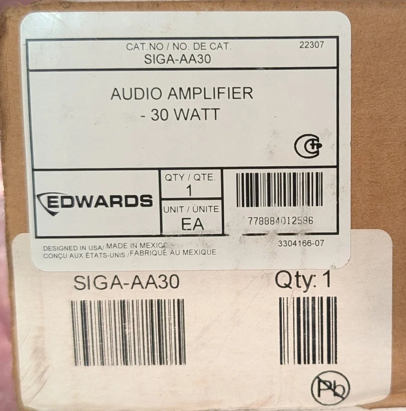 Edwards EST SIGA - AA30 Intelligent Audio Amplifier - Fire Protection Parts
