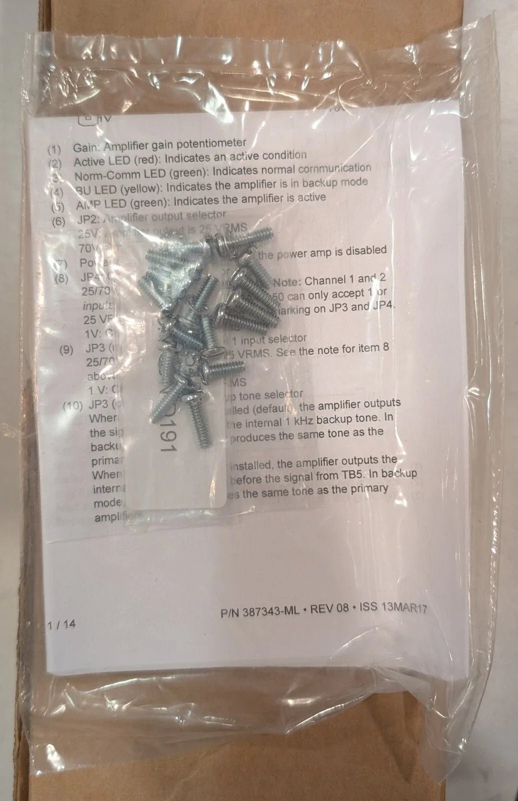 Edwards EST SIGA - AA30 Intelligent Audio Amplifier - Fire Protection Parts