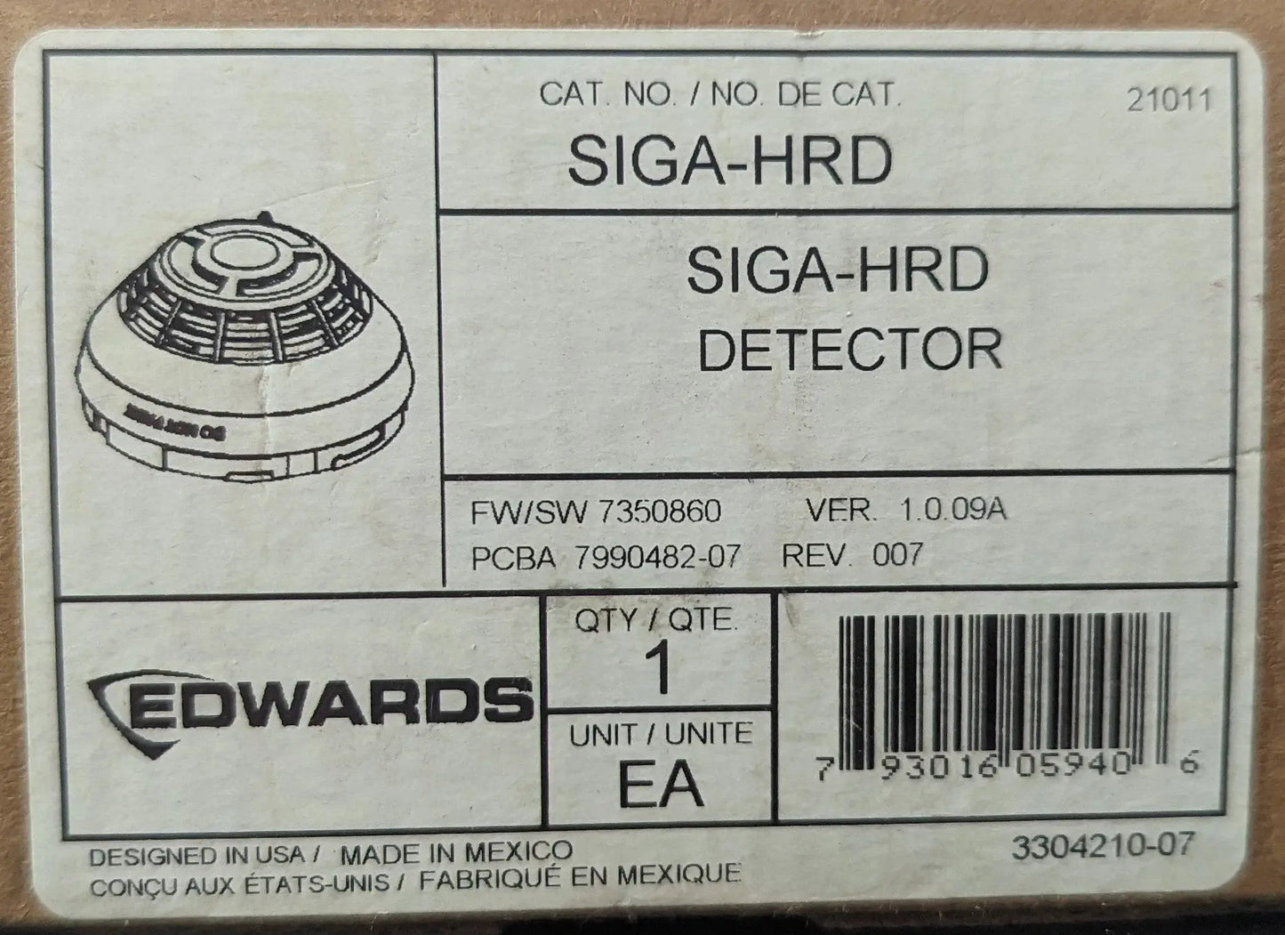 Edwards EST SIGA-HRD Heat Detector by Fredland Supply Company