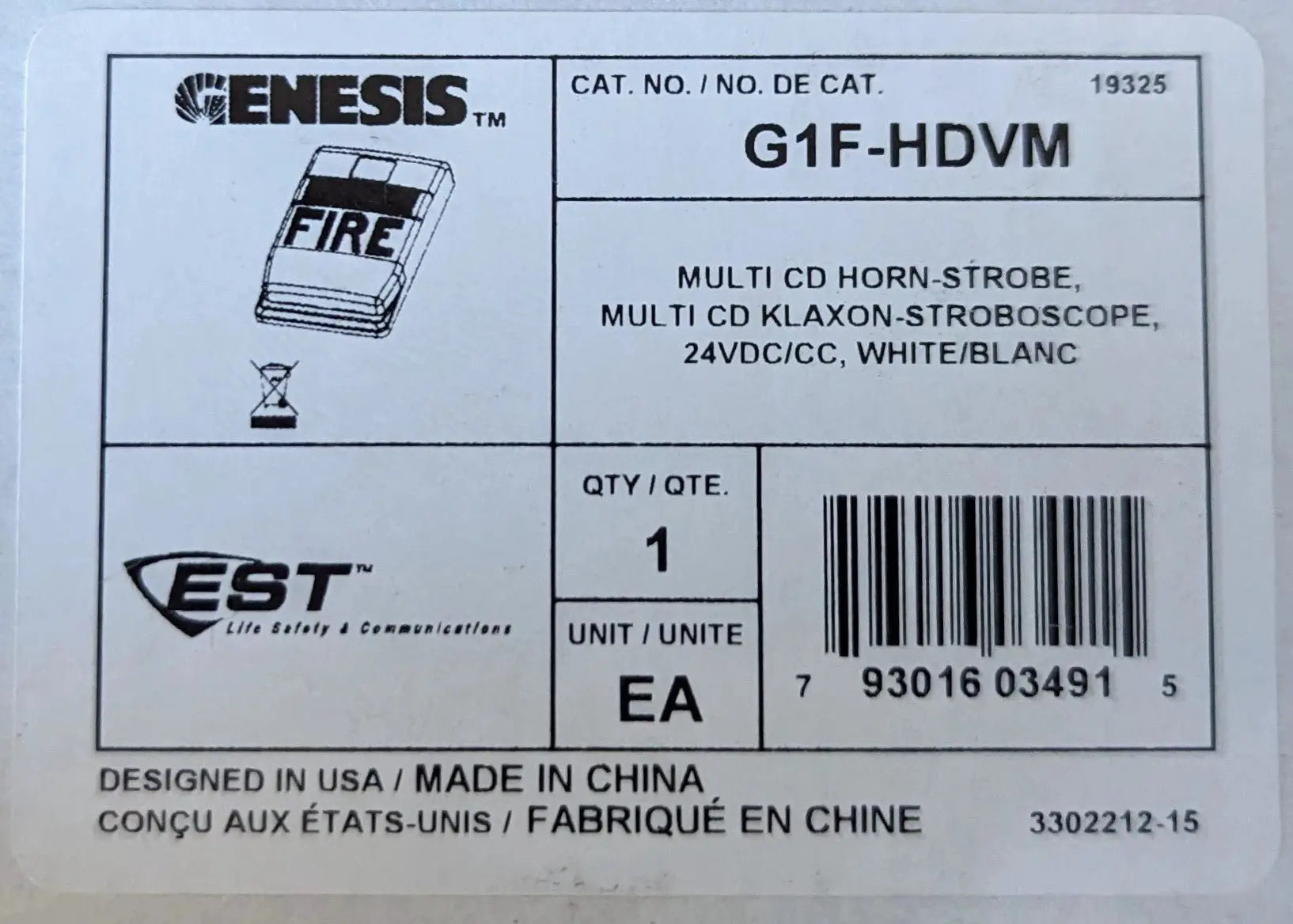 Edwards Genesis G1F-HDVM Speaker Strobe by Fredland Supply Company