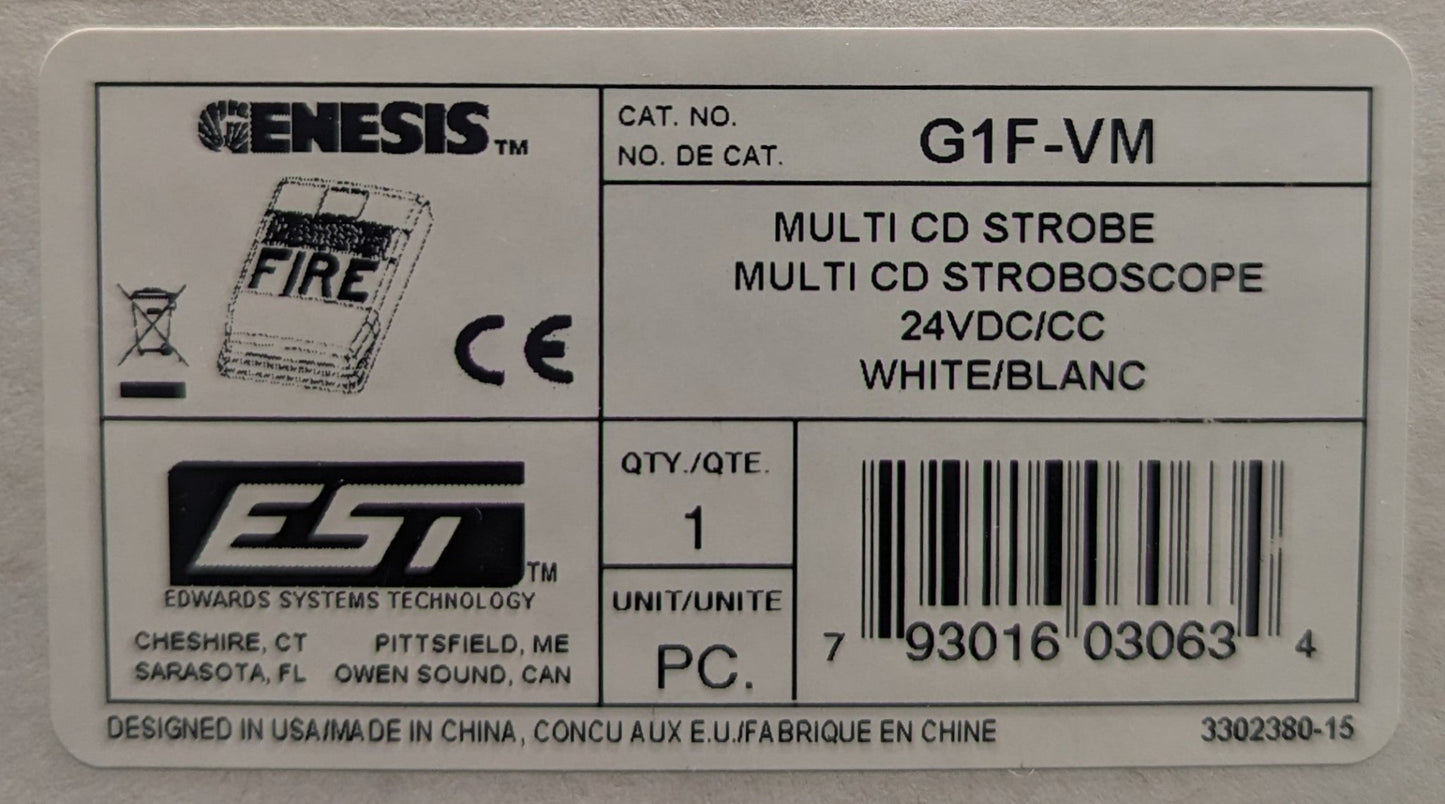 Edwards Genesis G1F - VM Speaker Strobe - Fire Protection Parts
