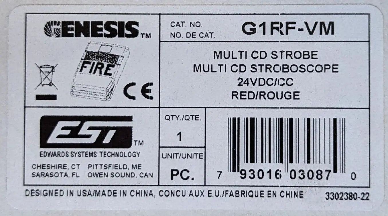 Edwards Genesis G1RF-VM Speaker Strobe by Fredland Supply Company