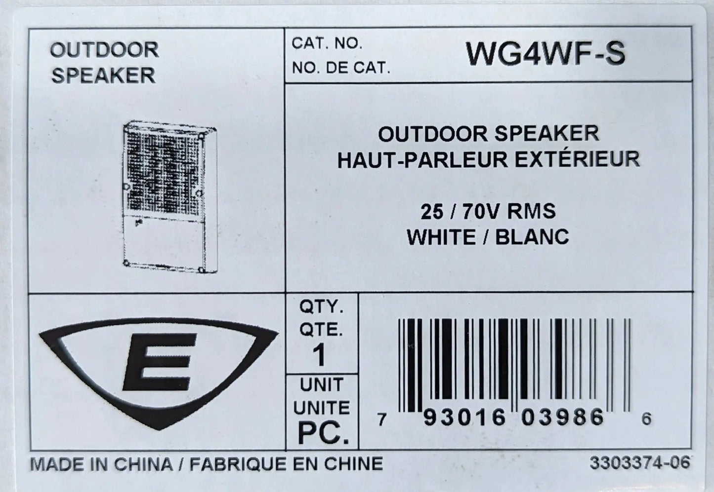 Edwards WG4WF-S Fire Alarm Speaker by Fredland Supply Company
