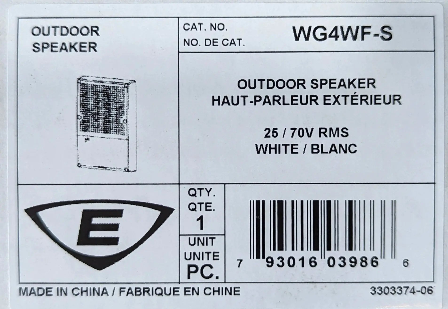 Edwards WG4WF-S Fire Alarm Speaker by Fredland Supply Company