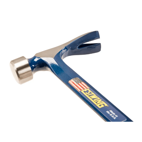 Estwing E3 - 25S 25oz Big Blue Framing Hammer w/ Larger Face - Blue Grip (Smooth Face) - Fire Protection Parts