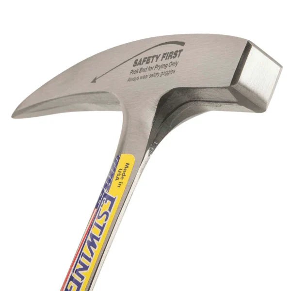 Estwing E30 22oz Solid Steel Rock Geological Hammer Pick w/ Pointed Tip and Leather Grip - Fire Protection Parts