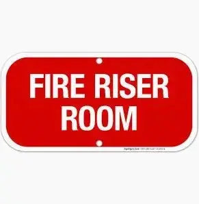 Fire Sprinkler Riser Room Sign 6" x 18" for Enhanced Safety Fire Protection Fire Protection Products Inc Fire Protection Parts Fire Protection Equipment