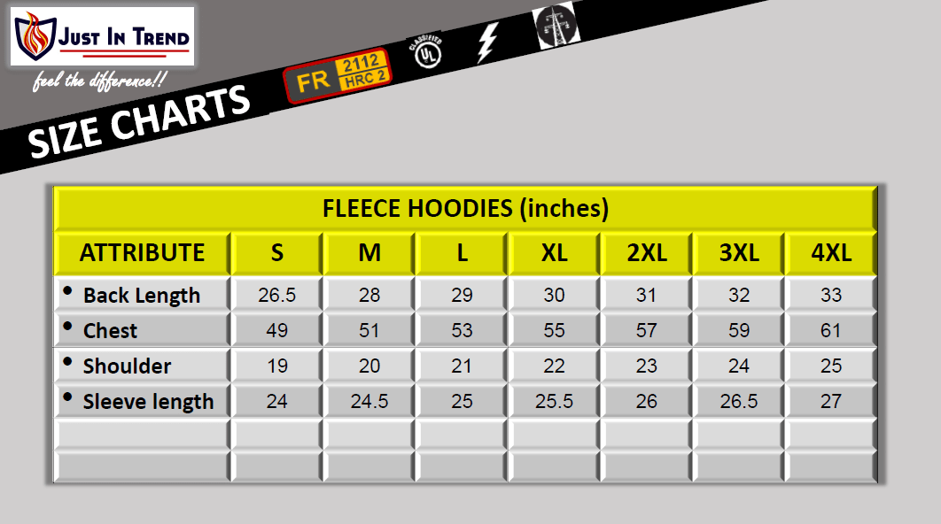 Flame Resistant Fleece Hoodies 100%C - 12 oz - Fire Protection Parts