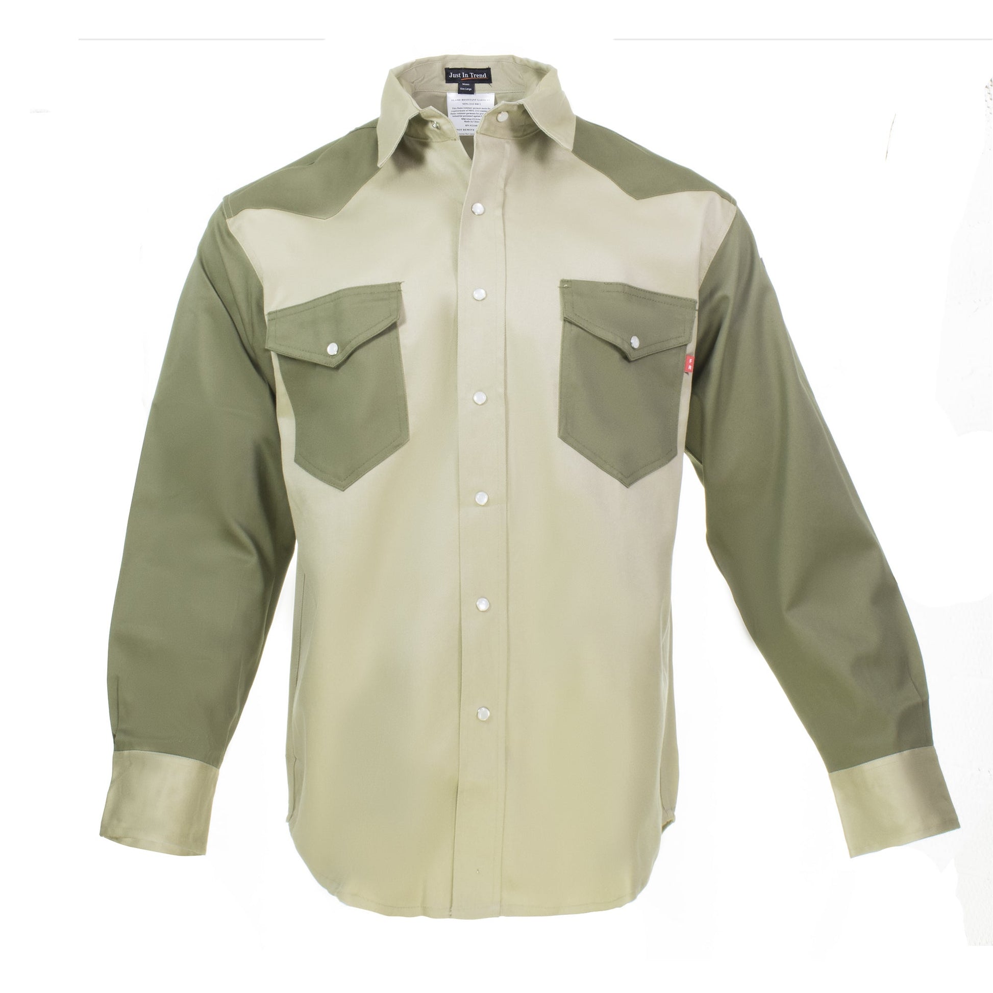 Flame Resistant FR Shirt - 88/12 - Western Style - Two Tone 7 oz - Fire Protection Parts