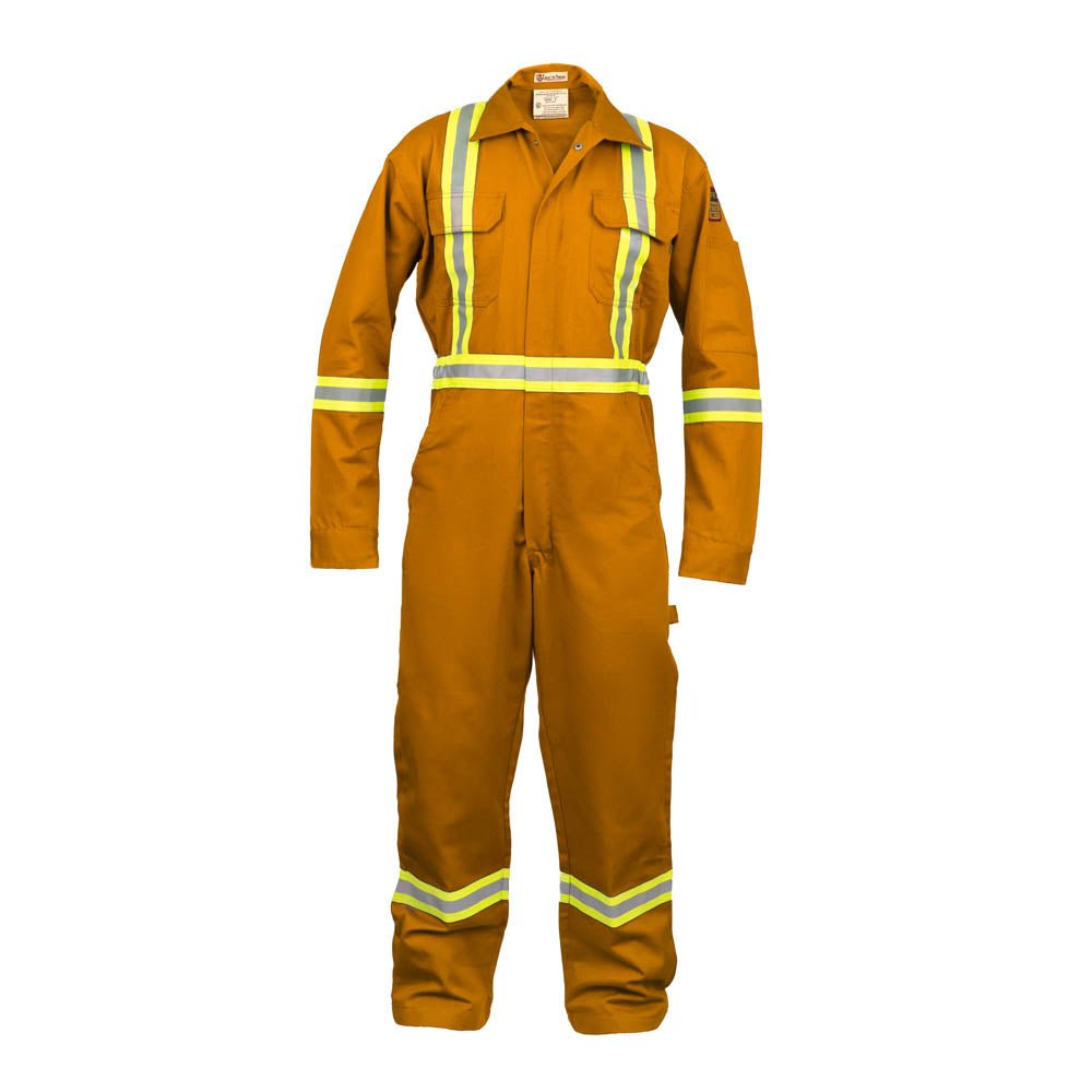 Flame Resistant High Visibility Hi Vis Coverall - 88% C /12% N - Fire Protection Parts