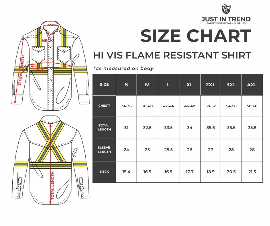 Flame Resistant High Visibility Shirt - 100% C - 7 oz - Fire Protection Parts