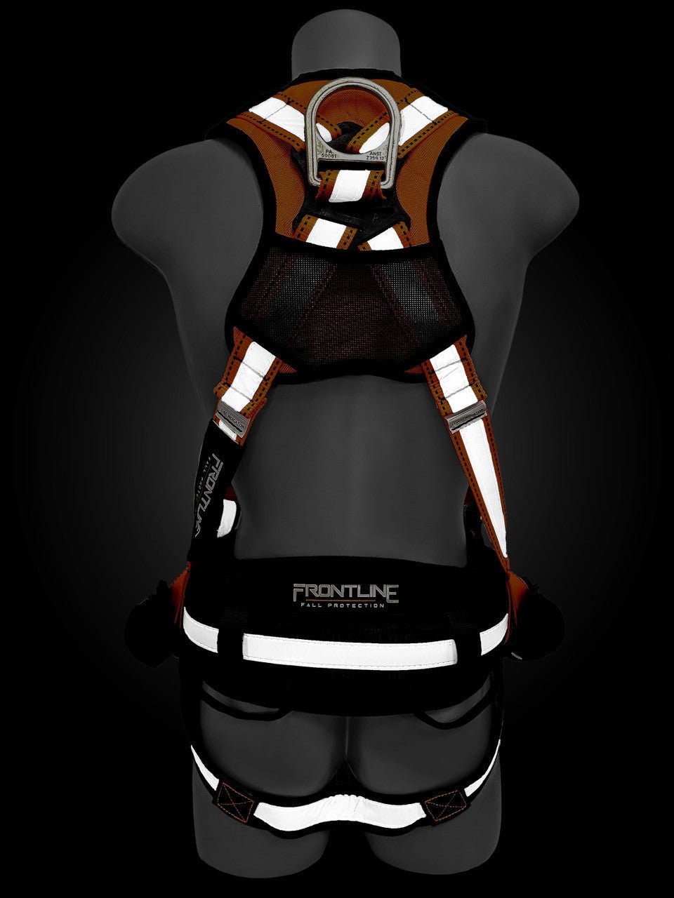 Frontline 100RCTB Combat Reflective Construction Full Body Harness with Tongue Buckle Legs and Trauma Straps 3X/4X - Fire Protection Parts